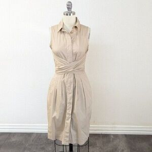 Talbots 4P Sleeveless Collared Button Down Summer Wrap Dress